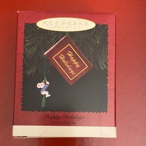 Hallmark Keepsake Ornament - Red and Green Happy Holidays Photo Holder